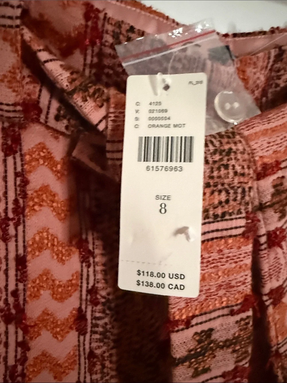 Anthropologie Pink & Orange Patterned Tie-Waist Shorts